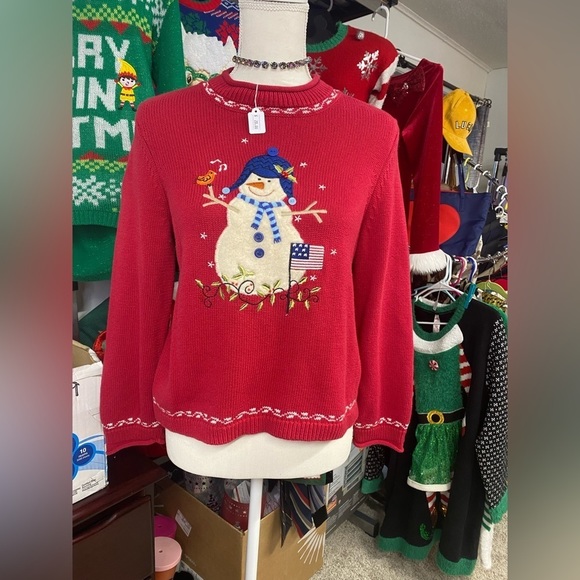 Vintage Christopher And Bank American Christmas Sweater - RARE Edition - Sz.P/M - Picture 3 of 5